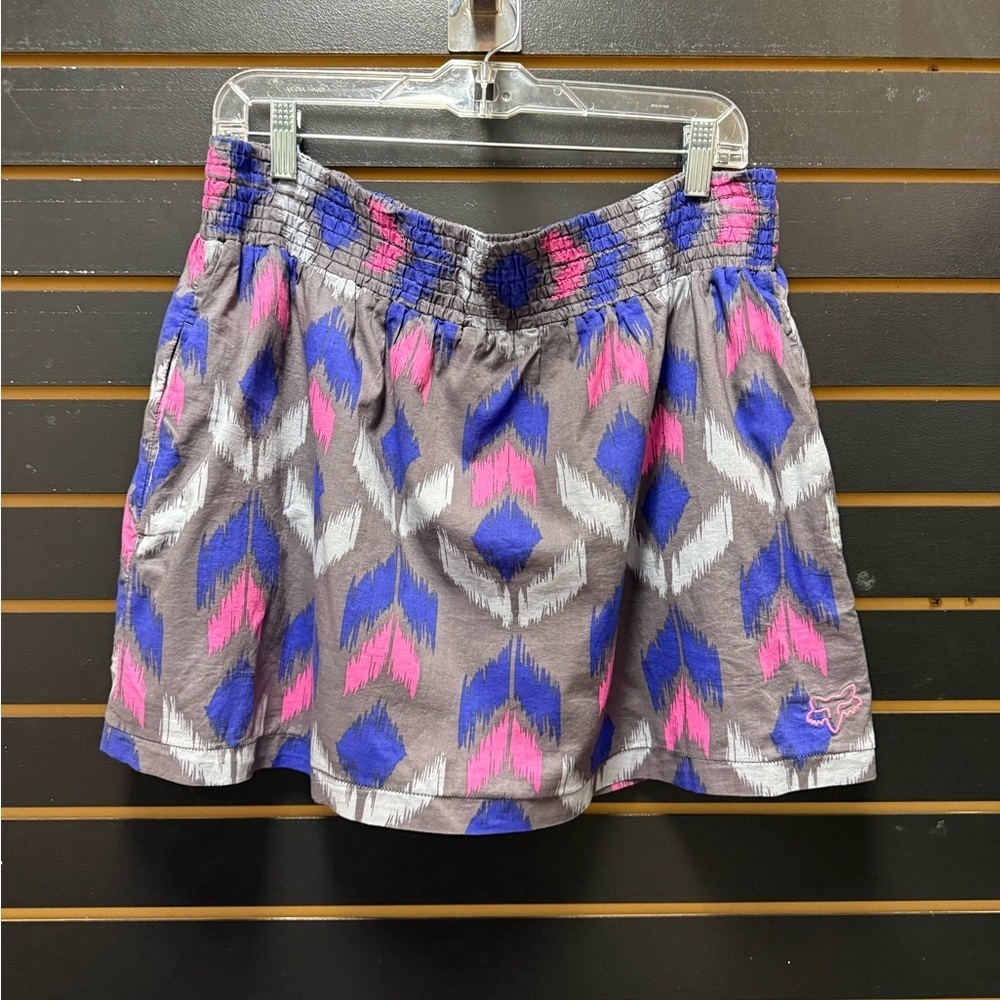 Fox Racing Women’s XL Ikat Print Skirt Gray Blue Pink